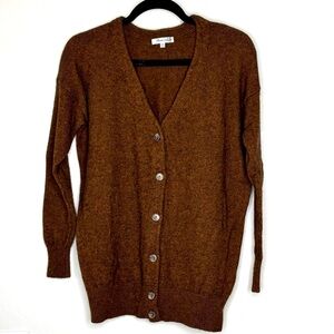Madewell Womens Cardigan Medium Buttons Vneck Wool Blend Soft Stretch Sweater XS